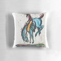 Abstract western-themed pillow featuring a cowboy-inspired horse design