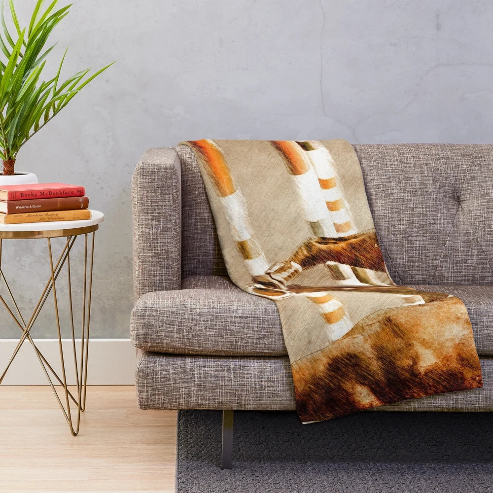 Cozy plush blanket featuring a horse rider design