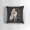 Decorative pillow featuring a hand-drawn horse design, perfect for horse lovers