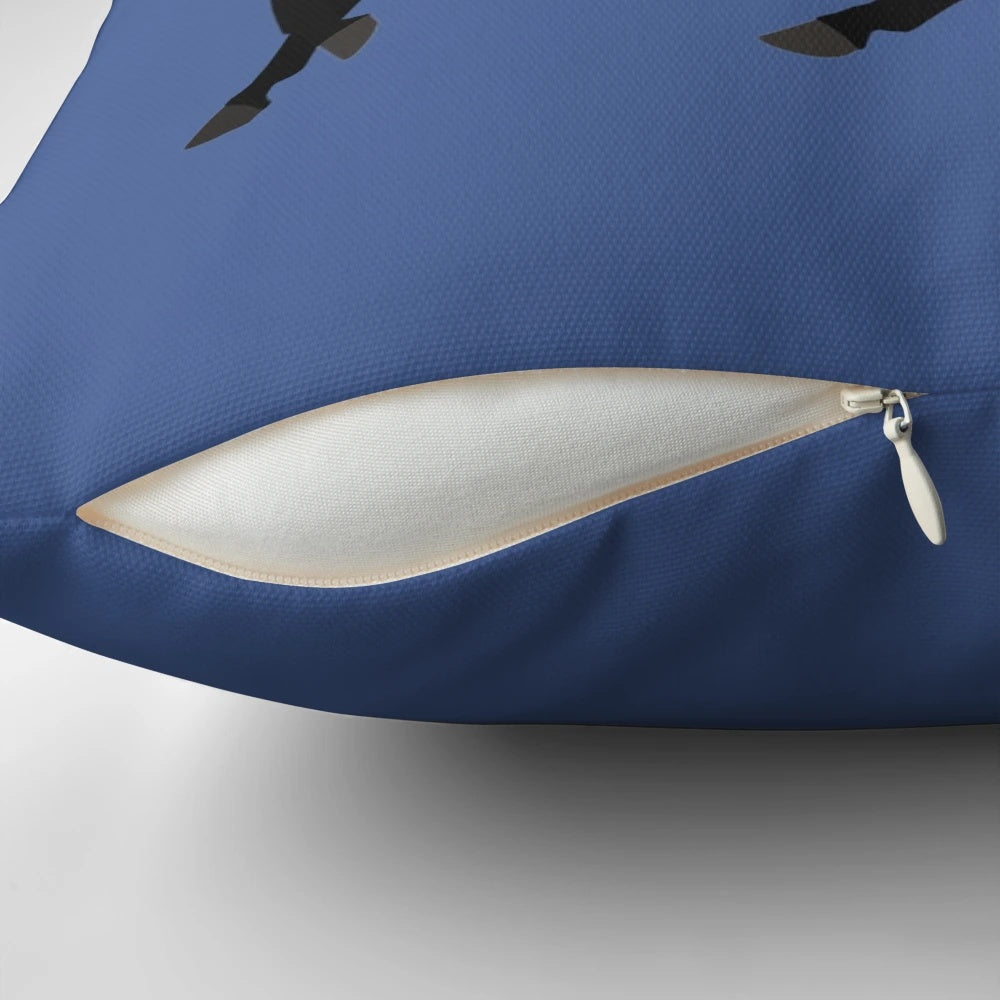 Plush pillow featuring the black horse Raven and his rider Zoe from the TV series "Free Rein