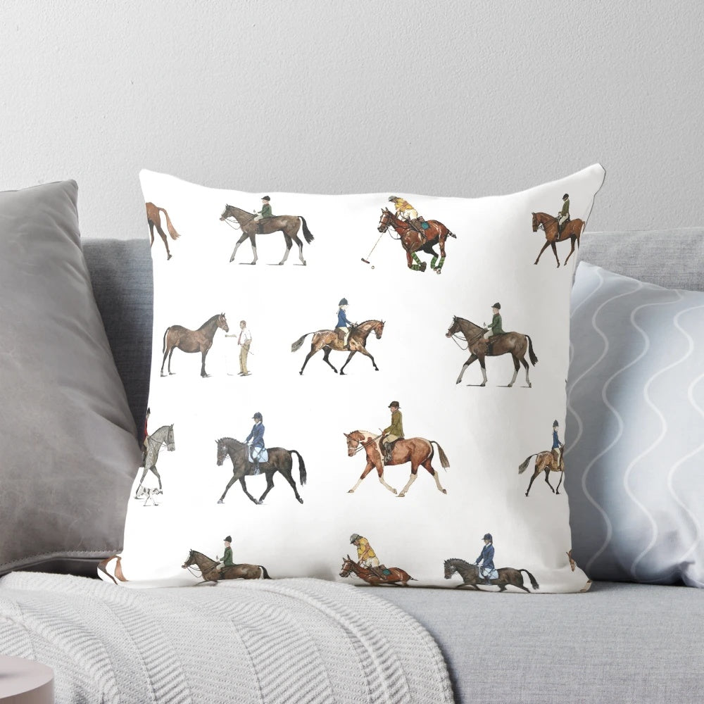 Cozy horse-themed decorative pillow