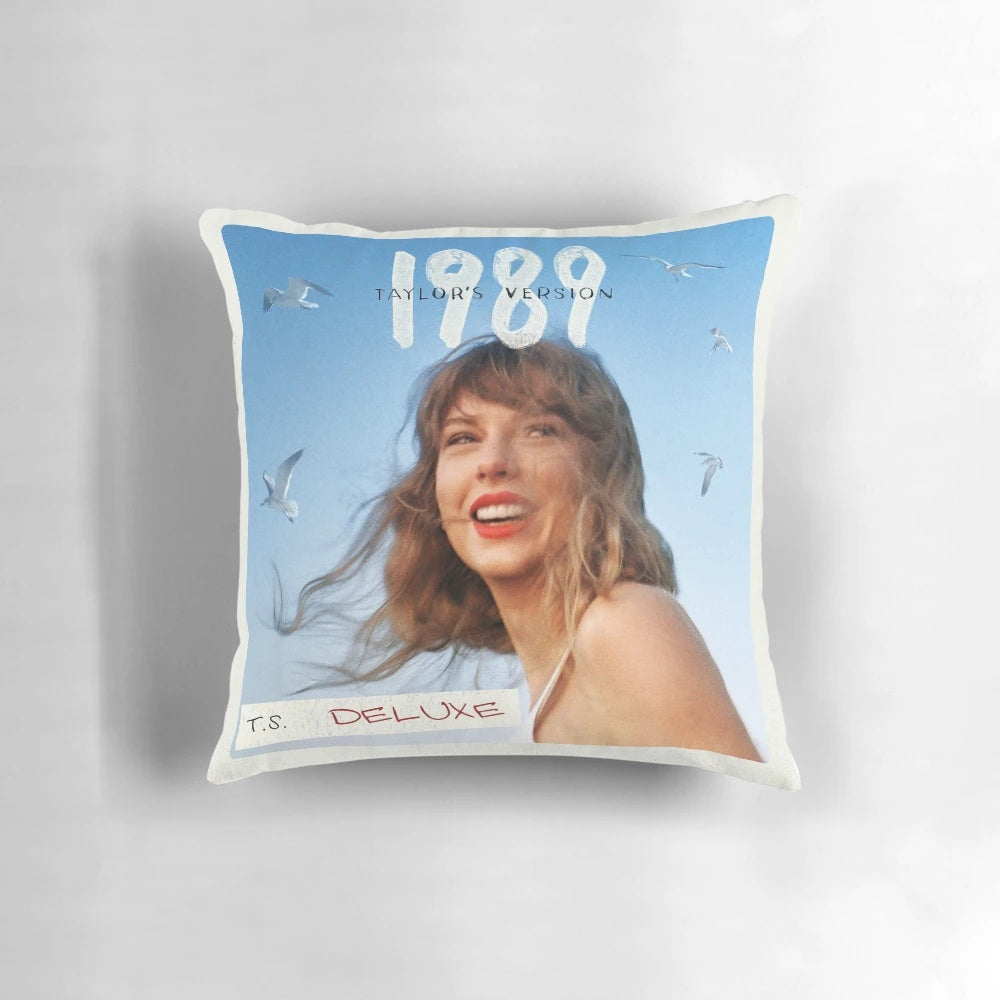 Vintage-inspired Taylor Swift Eras Tour pillow with 1989 music aesthetic