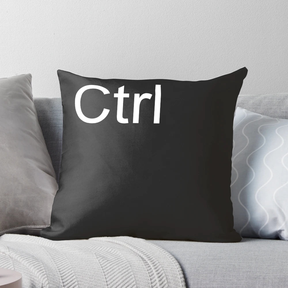 Black Ctrl Pillow, a comfortable and functional accessory for computer enthusiasts.