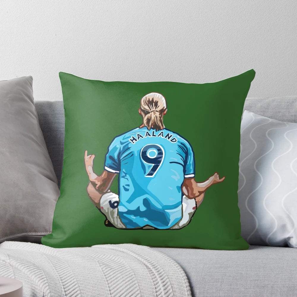 Erling Haaland Norway soccer football star pillow, perfect for Manchester City fans