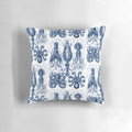 Vintage Ernst Haeckel illustration of an octopus on a cobalt blue pillow