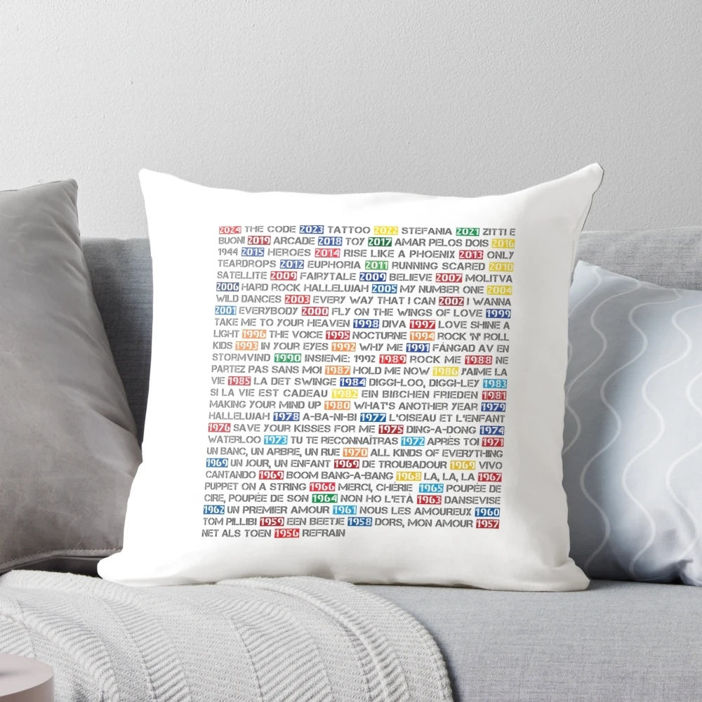ESC Winning Songs Pillow - A stylish cushion featuring the winning songs from the Eurovision Song Contest
