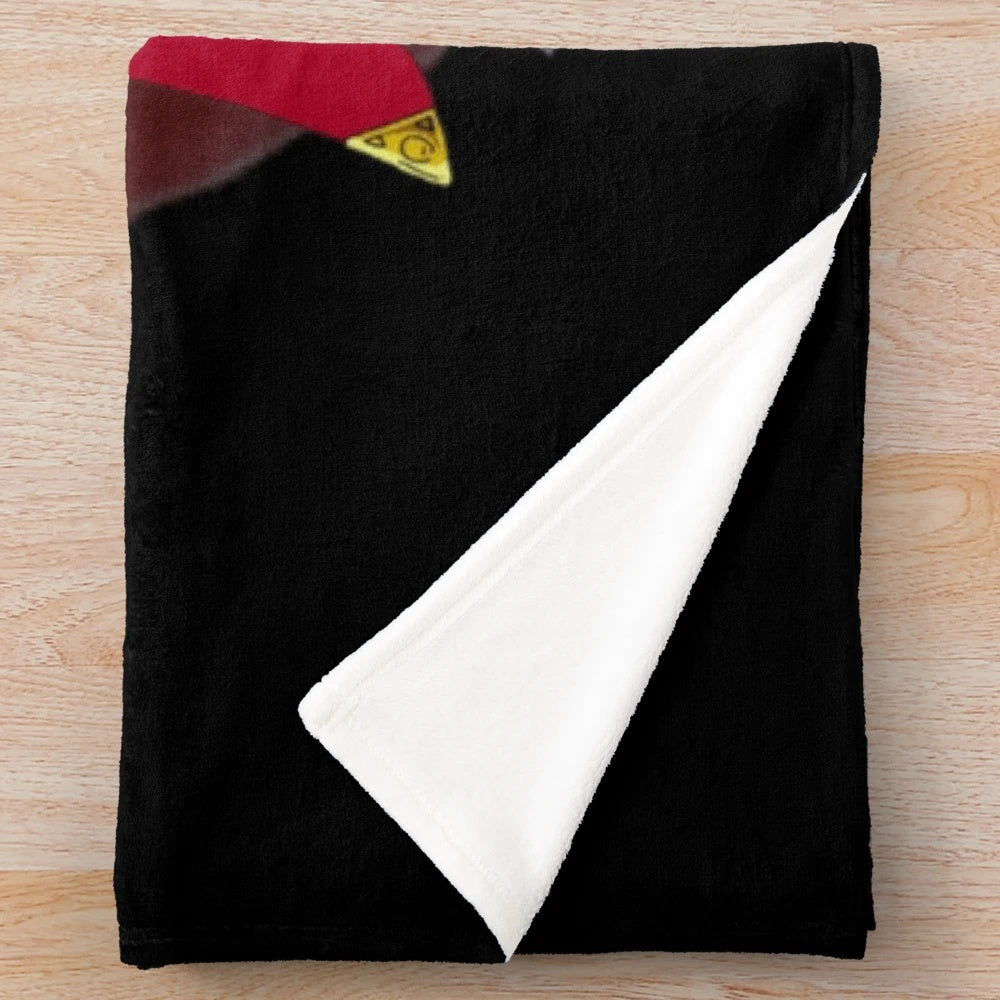 Escaflowne inspired plush blanket featuring anime mech and character designs