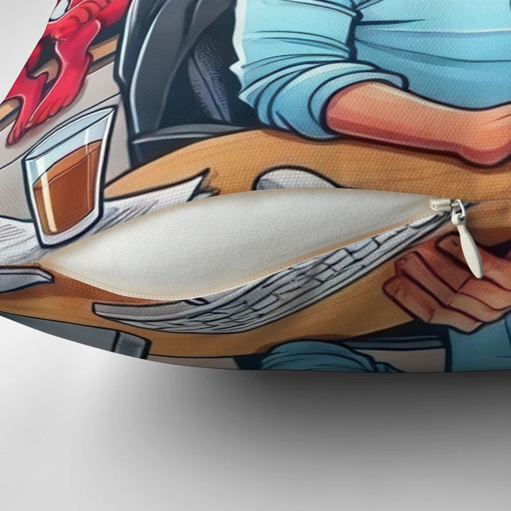 A cozy pillow with the text 'Call in Sick Tomorrow' for a much-needed rest from the office.