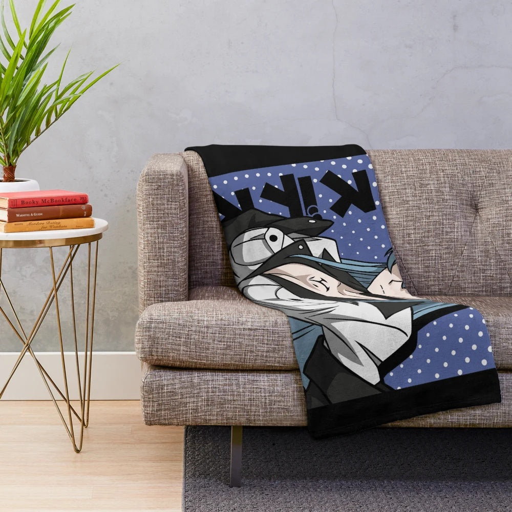 Esdeath inspired plush blanket with Japanese style design