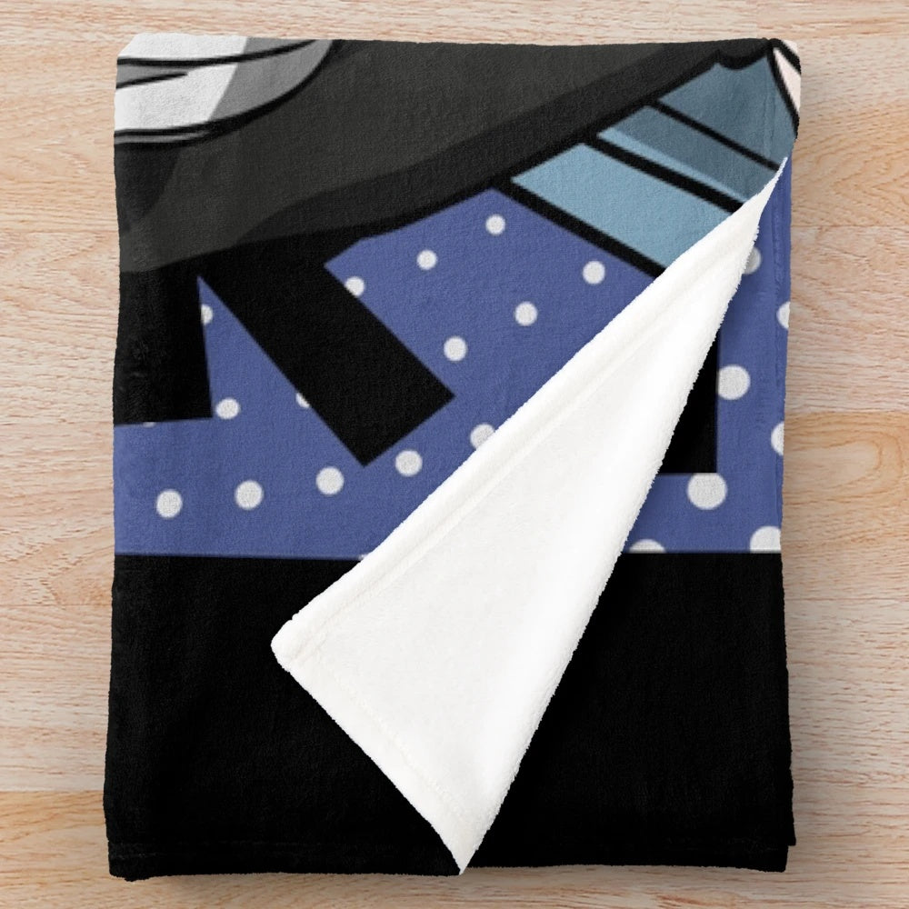 Esdeath inspired plush blanket with Japanese style design