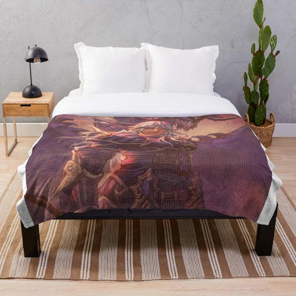 Estinien Inspired Plush Blanket featuring the Final Fantasy XIV Dragoon