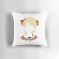 Eternal Sonata Polka Pillow featuring a stylized blond pigtails silhouette design