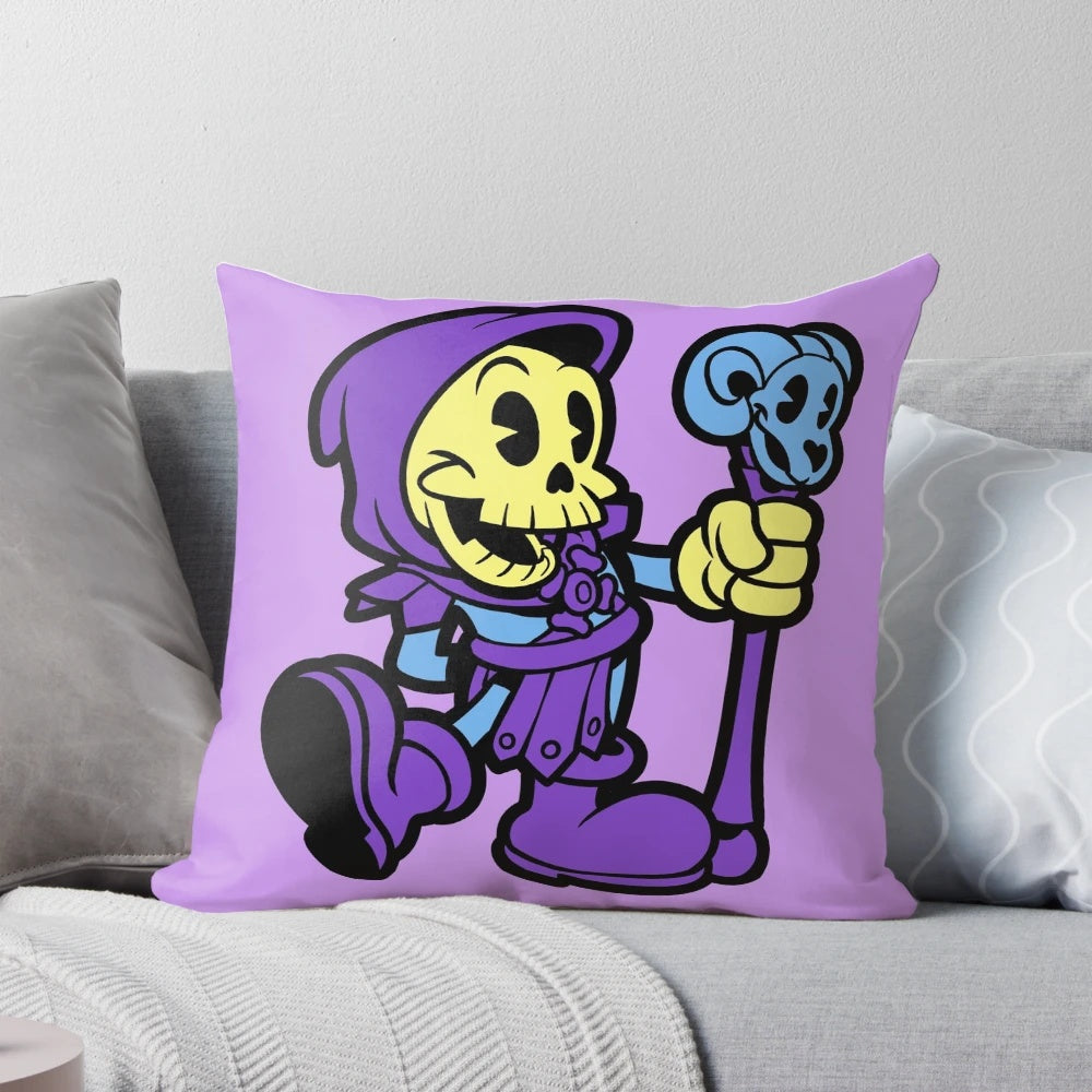 Eternian Vintage Masters of the Universe Villainy Skull Throw Pillow