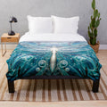 Dragonfly Dreaming Plush Blanket featuring sacred geometry and a mystical, spiritual design