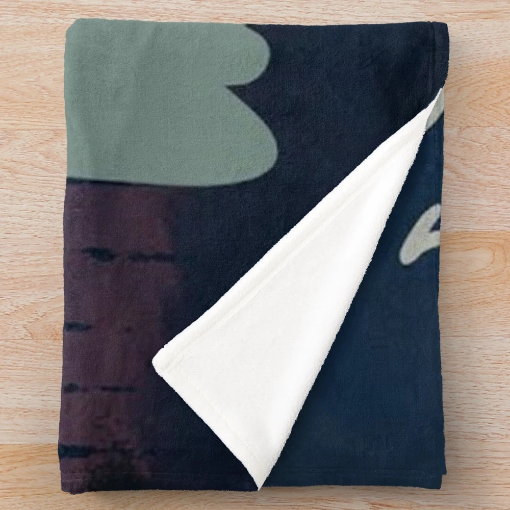 Ghost choir plush blanket with musical notes and spooky elements