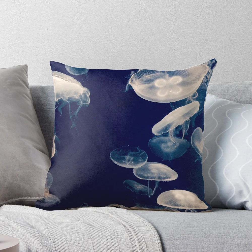 Ethereal jellyfish pillow showcasing the graceful and delicate beauty of a sea creature.