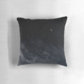 Melancholy pillow featuring a moody, dreamy landscape with a full moon and starry night sky