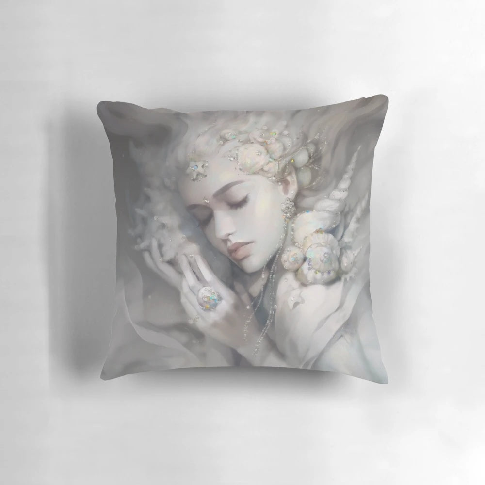 Soft, calming pillow with a mermaid design, perfect for creating a dreamy, underwater aesthetic in your home.
