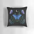 Blue Morpho butterfly resting on a pillow under the moonlight
