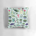 A whimsical pillow featuring a colorful pattern inspired by the spirits and characters of Avatar: The Last Airbender and The Legend of Korra.