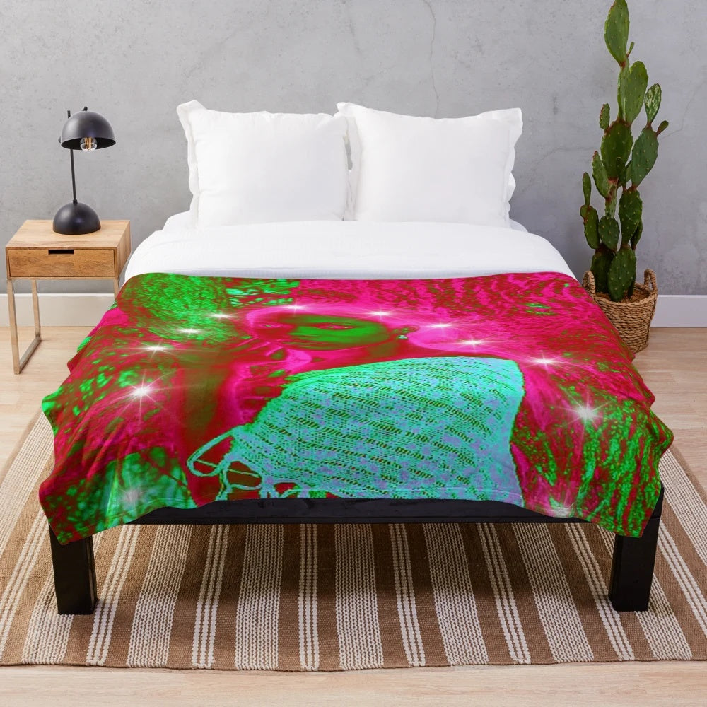 Tree goddess plush blanket with enchanting nature-themed design