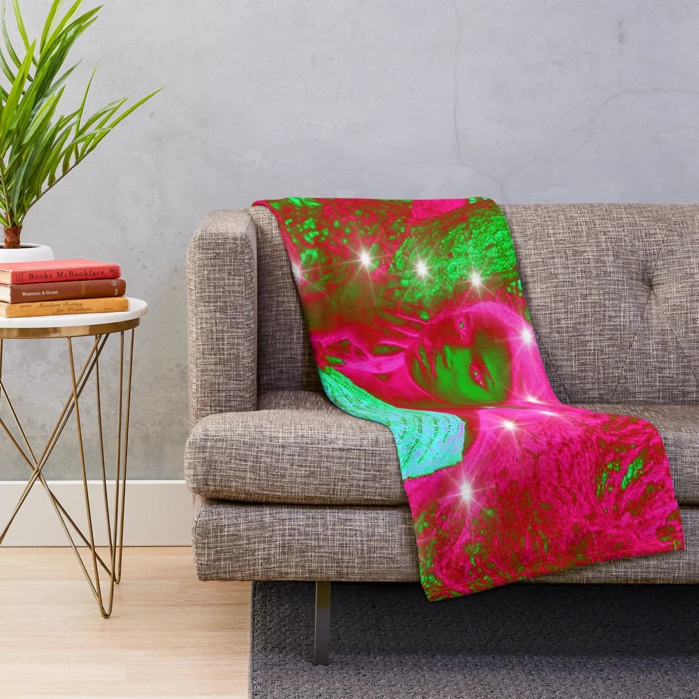 Tree goddess plush blanket with enchanting nature-themed design