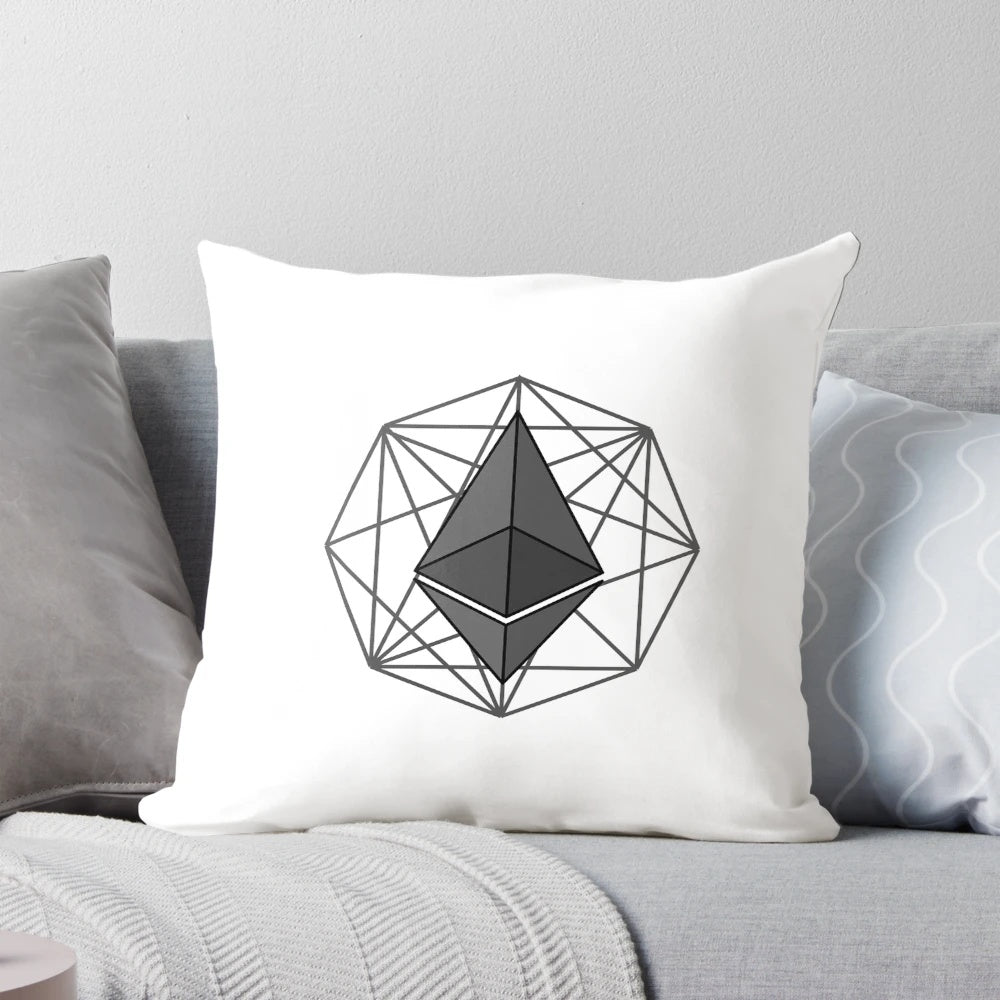 Ethereum Blockchain ($ETH) Cryptocurrency Decorative Pillow