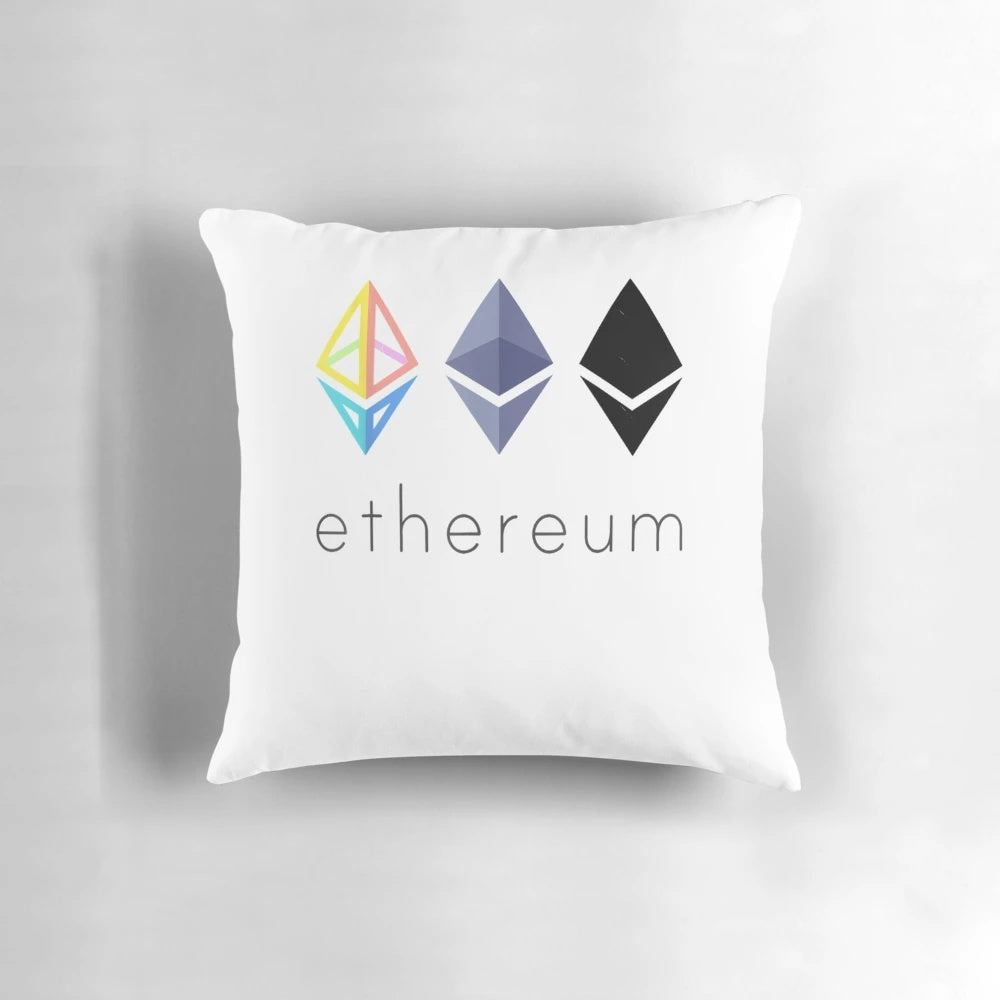 Ethereum ETH Crypto Coin Pillow, Soft and Cozy Decor
