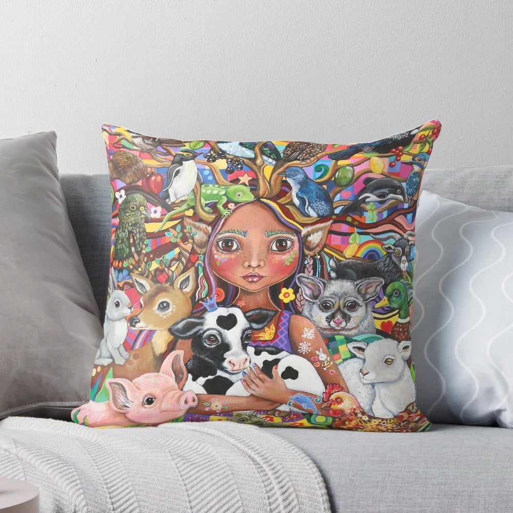Soft, comfortable vegan pillow made with eco-friendly materials and designed to support ethical animal rights.