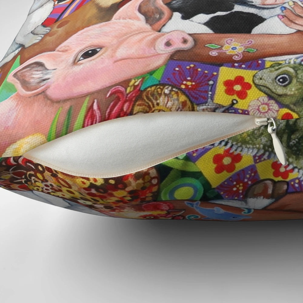 Soft, comfortable vegan pillow made with eco-friendly materials and designed to support ethical animal rights.