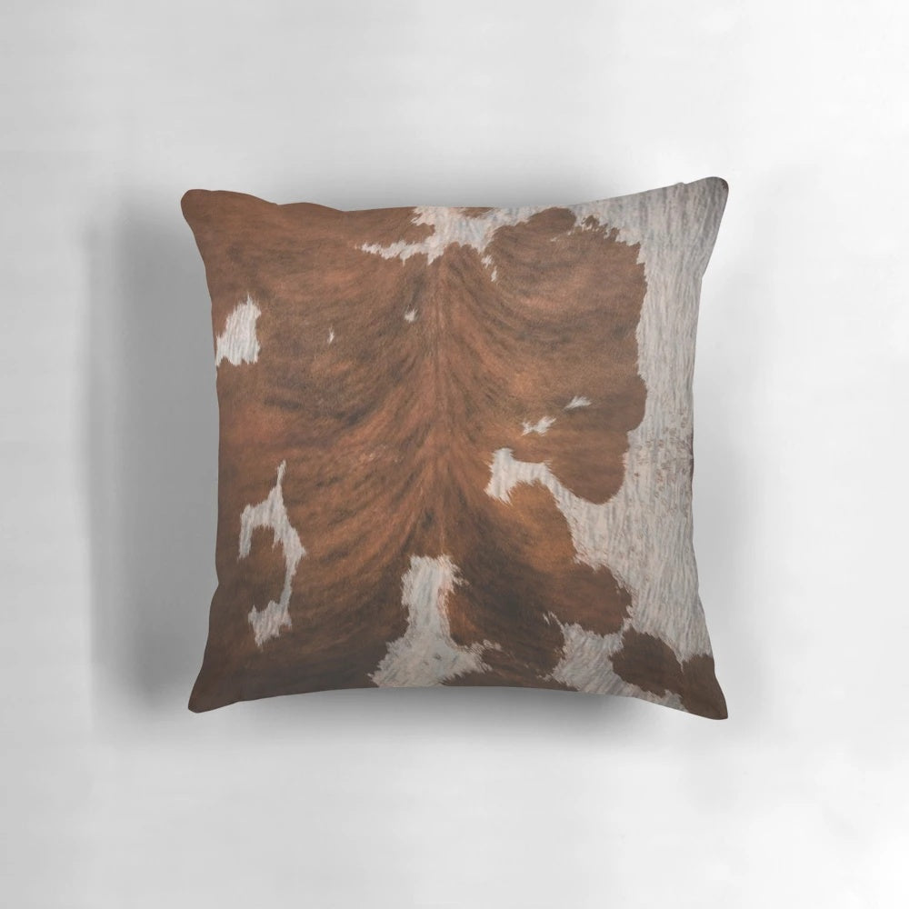 Cowhide pillow made from ethically sourced, cruelty-free leather