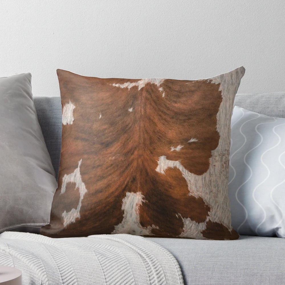 Cowhide pillow made from ethically sourced, cruelty-free leather