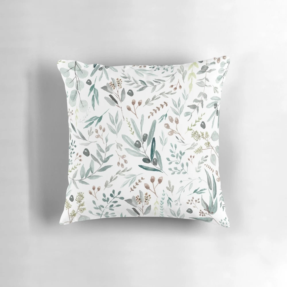 Eucalyptus leaves pillow with a scandinavian-style design