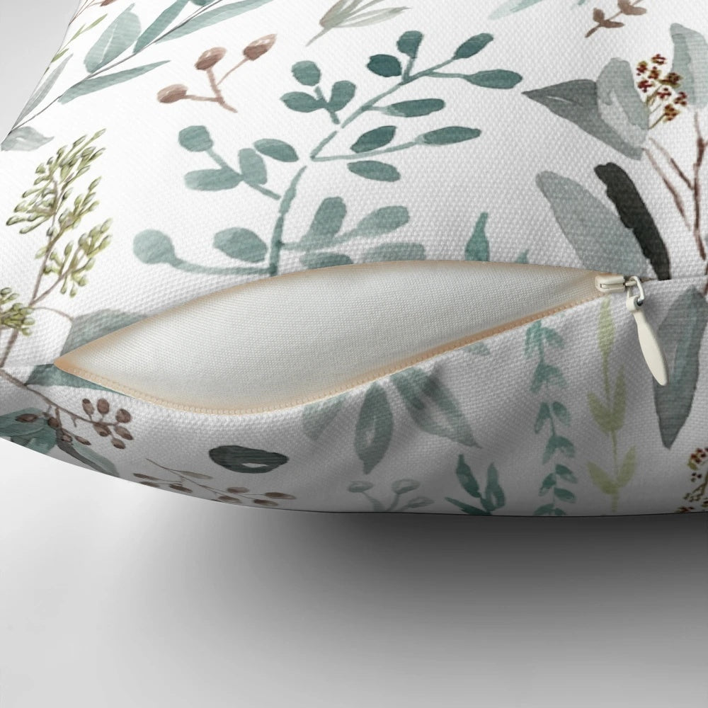 Eucalyptus leaves pillow with a scandinavian-style design