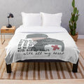 Eugene Roe-inspired plush blanket, featuring nostalgic World War II imagery