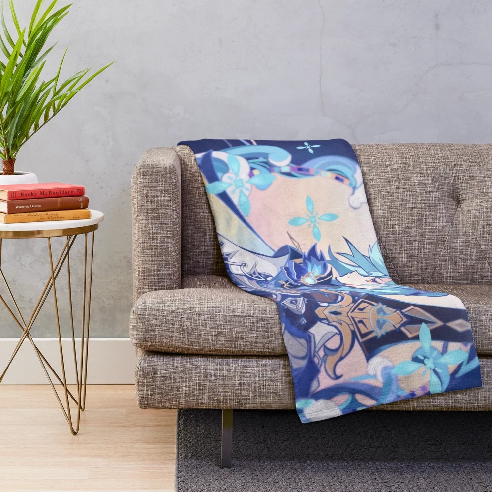 Eula Genshin Impact inspired plush blanket