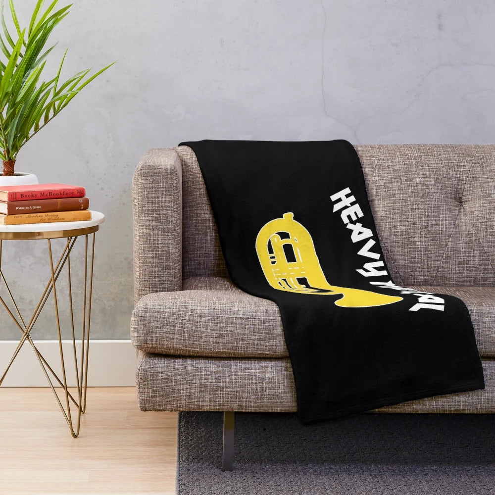 Marching euphonium player heavy metal plush blanket