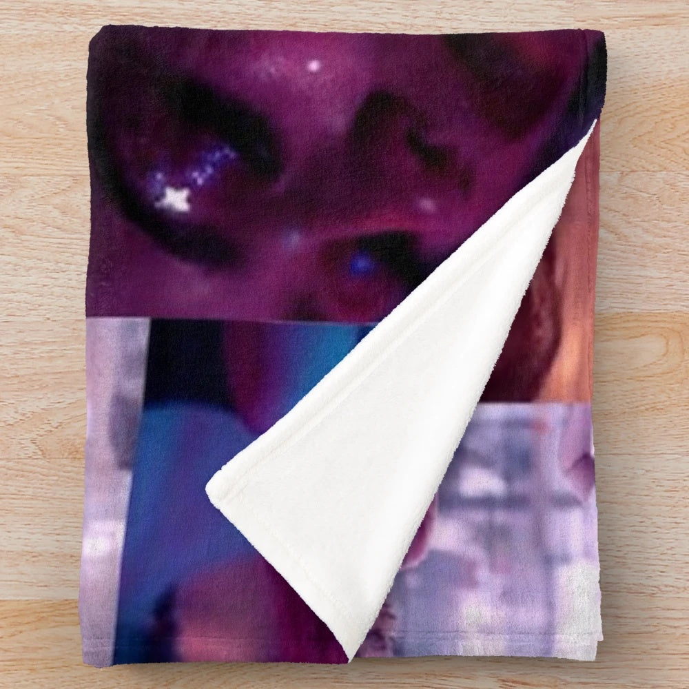 Euphoria-inspired plush blanket featuring a collage of characters from the hit TV show
