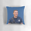 A digital portrait of Evan Buckley, a character from the TV show 911, printed on a high-quality pillow.