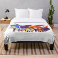 Evangelion-inspired plush blanket featuring characters from the iconic anime series