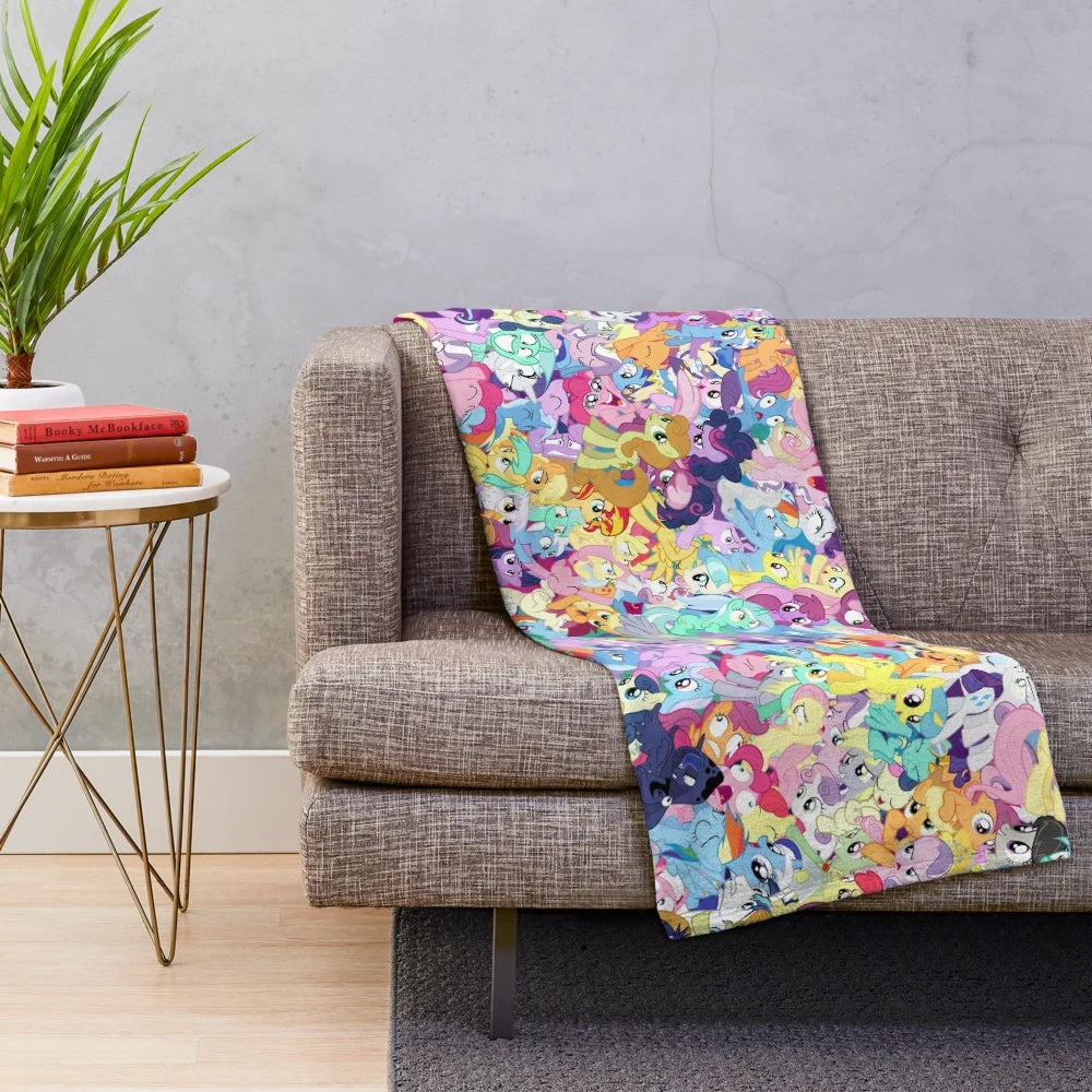 Everypony inspired plush blanket featuring characters from the My Little Pony cartoon series