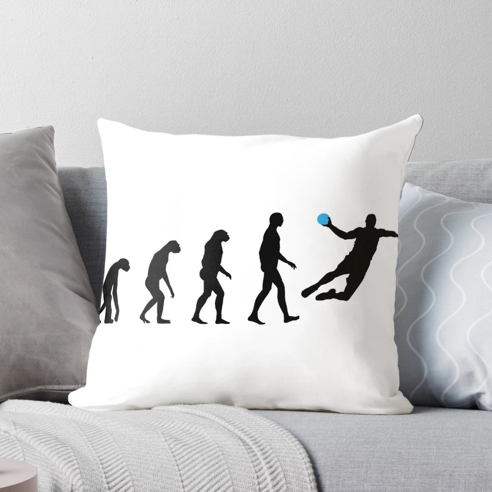 Soft and comfortable Evolution Handball Pillow featuring a handball player design
