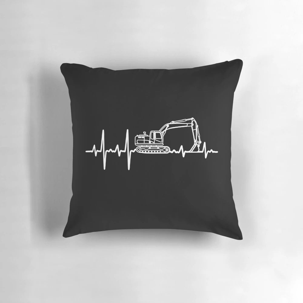 Comfortable pillow with excavator design for heavy equipment operators and construction workers