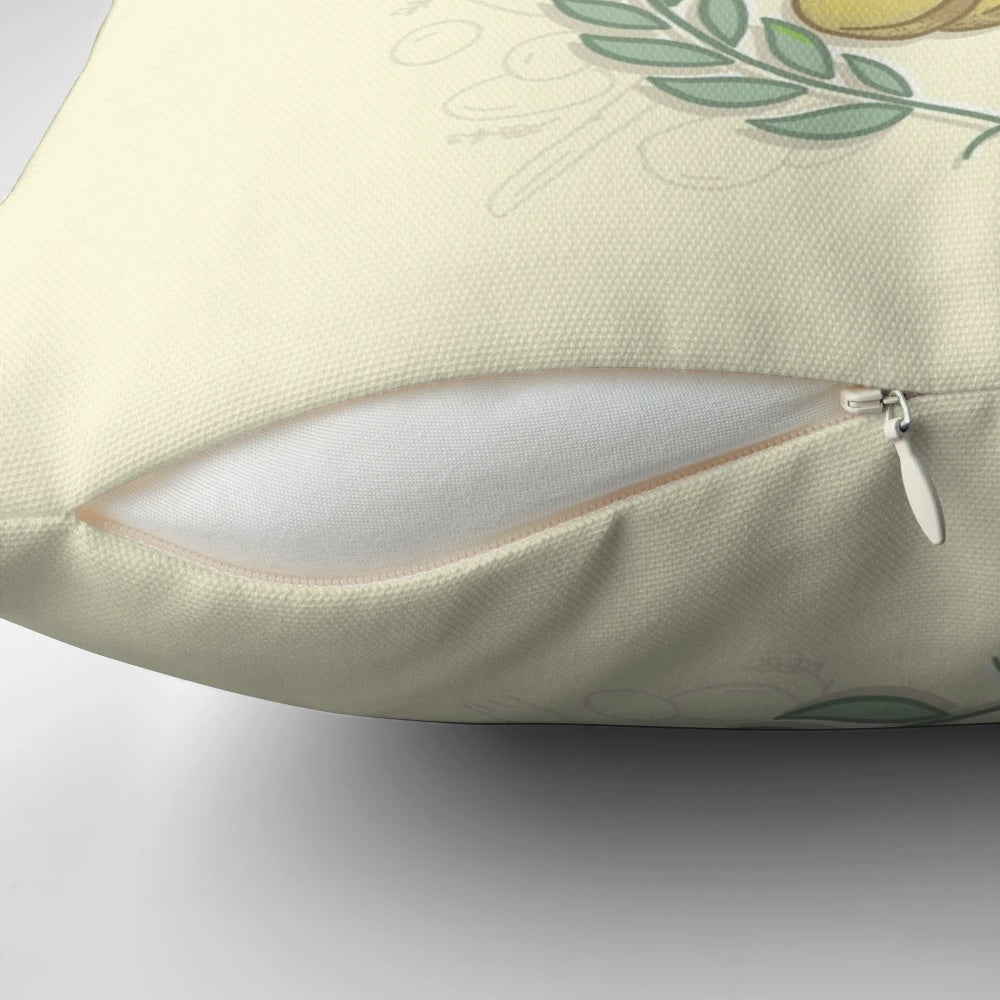 Excellent Boiled Potatoes Pillow featuring iconic characters from Pride and Prejudice