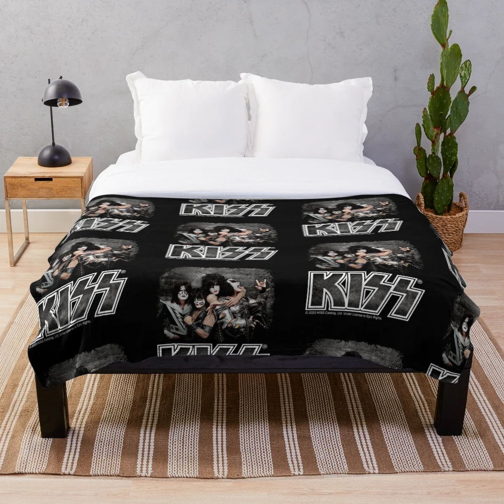 Kiss Band Plush Blanket with Band Members