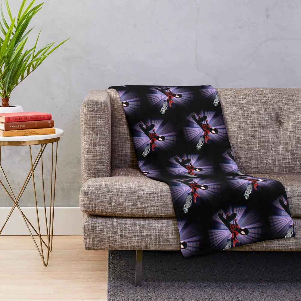 Miles Morales Spider-Verse inspired plush blanket