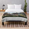 Dinosaur plush blanket with ark, survival, evolution, and fantasy design