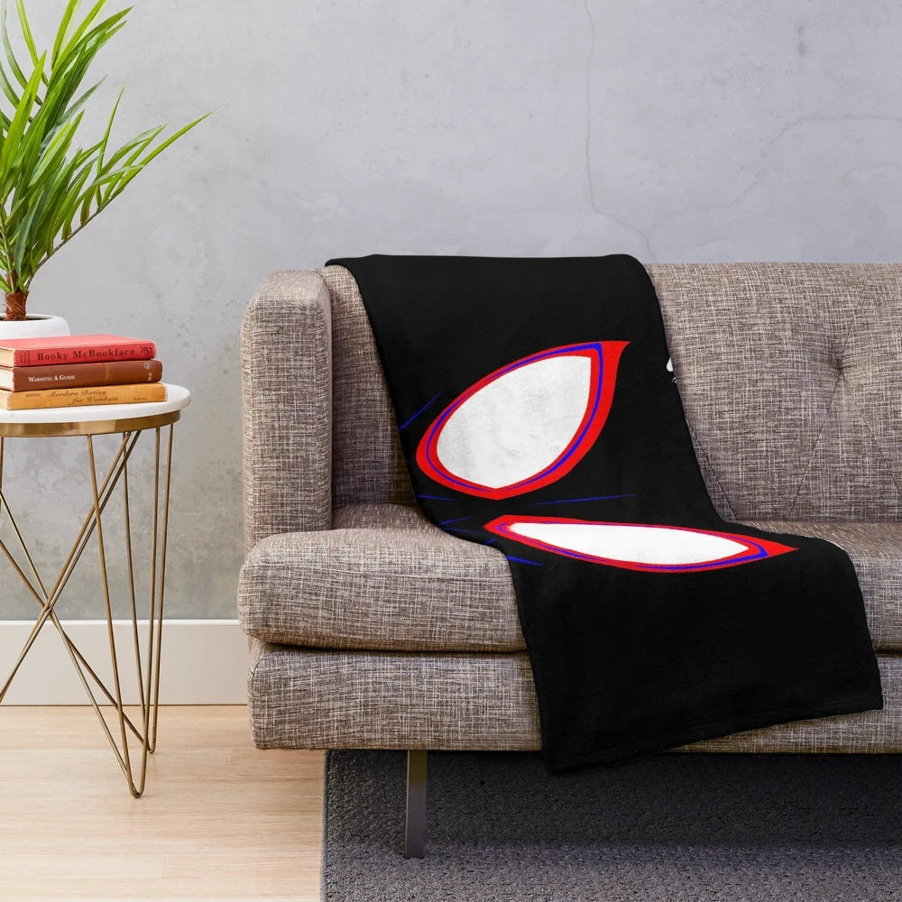 Spider-Man themed plush blanket featuring Miles Morales and Spider-Verse graphics