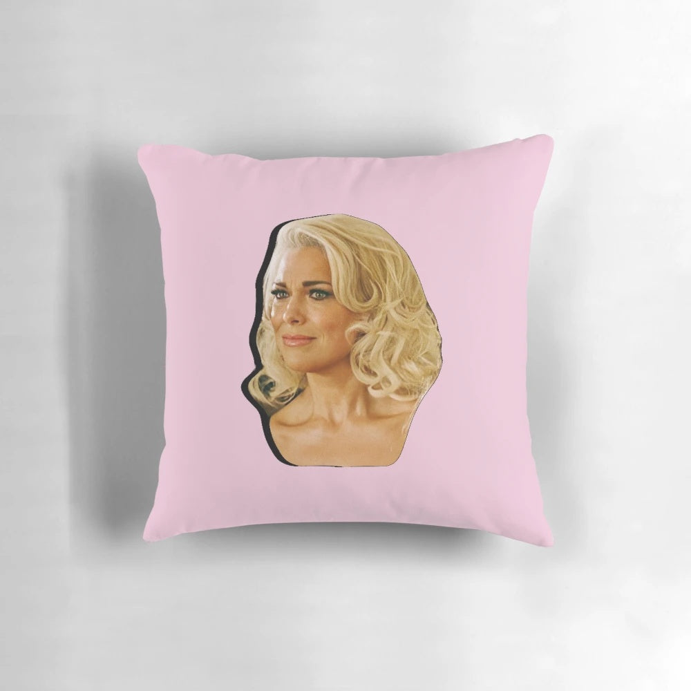 High-quality pillow featuring a portrait of actress Hannah Waddingham as her character Rebecca Welton from the hit TV series Ted Lasso.