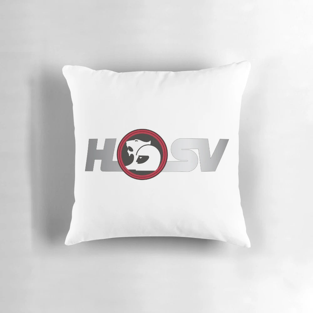 Soft, comfortable pillow featuring the HSV Holden Special Vehicle logo, perfect for car enthusiasts and racing fans.